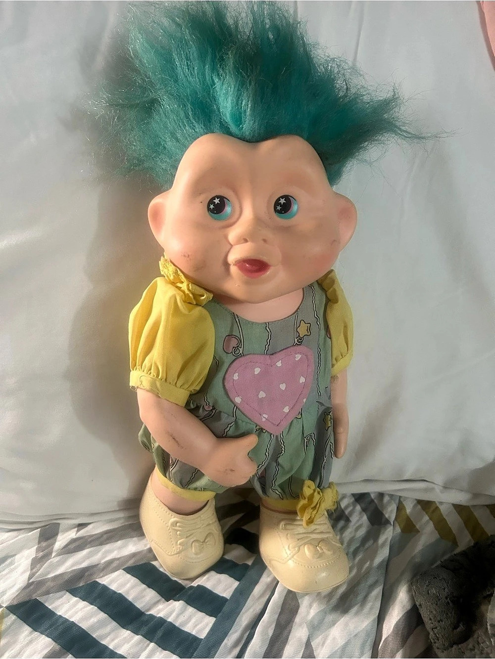 Applause 1991 Magic Baby Troll Doll Green & Yellow
